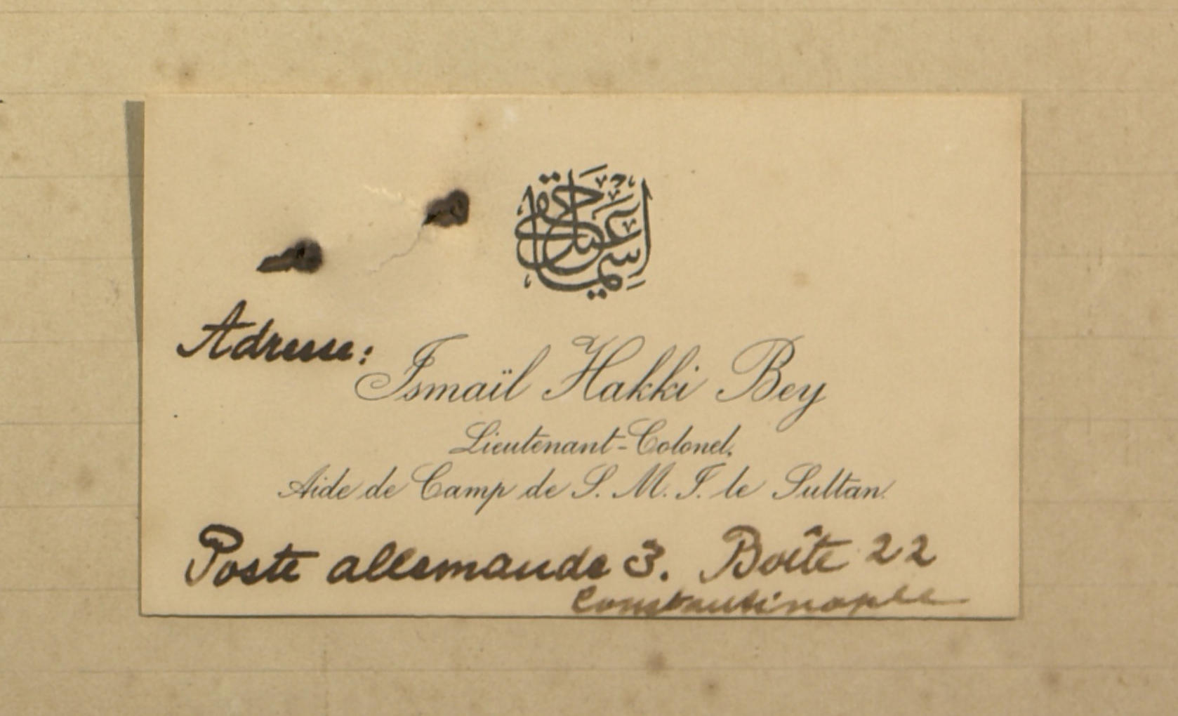 Lettre de Ismaïl Hakki Bey au Gouverneur, et réponse de ce dernier. 01 mai 1906 – 12 juillet 1906