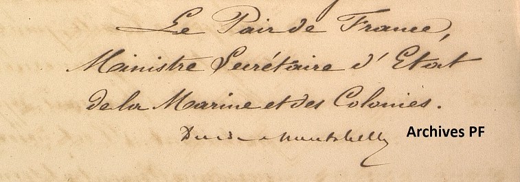 Demande d’indications sur l’état des choses à Taïti, en ce qui concerne le Clergé, 31 août 1847